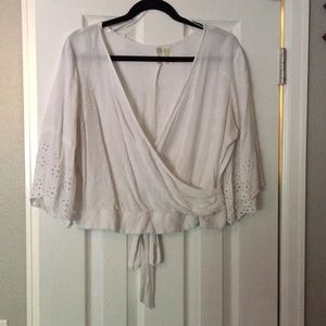 Crossbody Crop top with bell sleeves